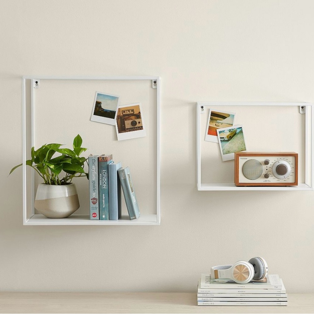 Pottery Barn Teen Metal White Open Cube Shelves